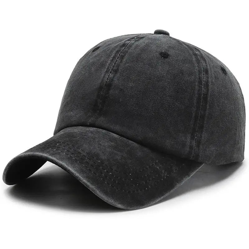 Black Washed Effect Baseball Cap