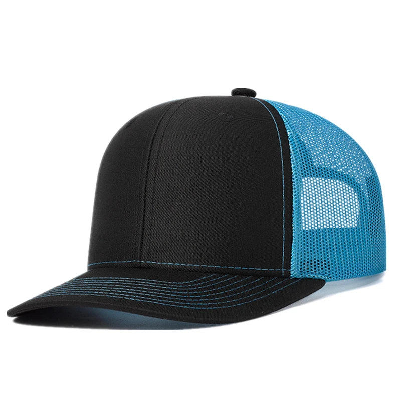 Black and Blue Cotton Trucker Cap