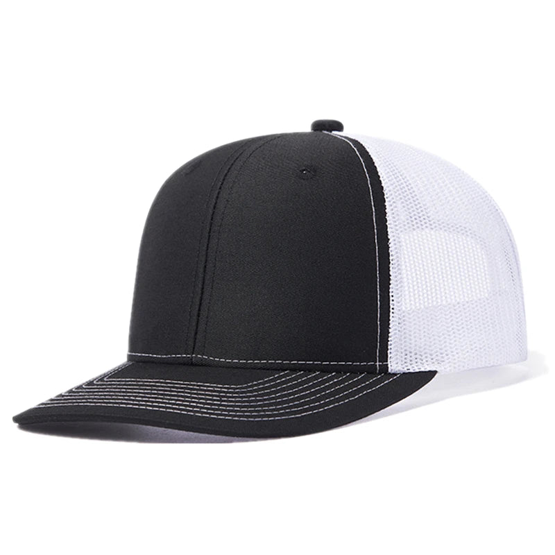 Black and White Cotton Trucker Cap