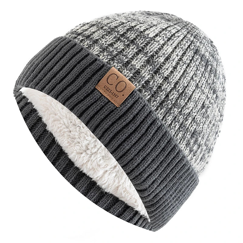 Grey Fleece Lined Beanie Hat