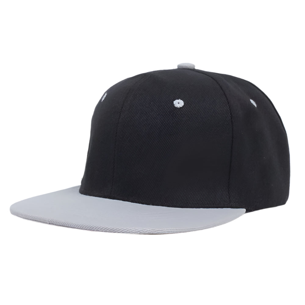 Grey and Black Snapback Cap