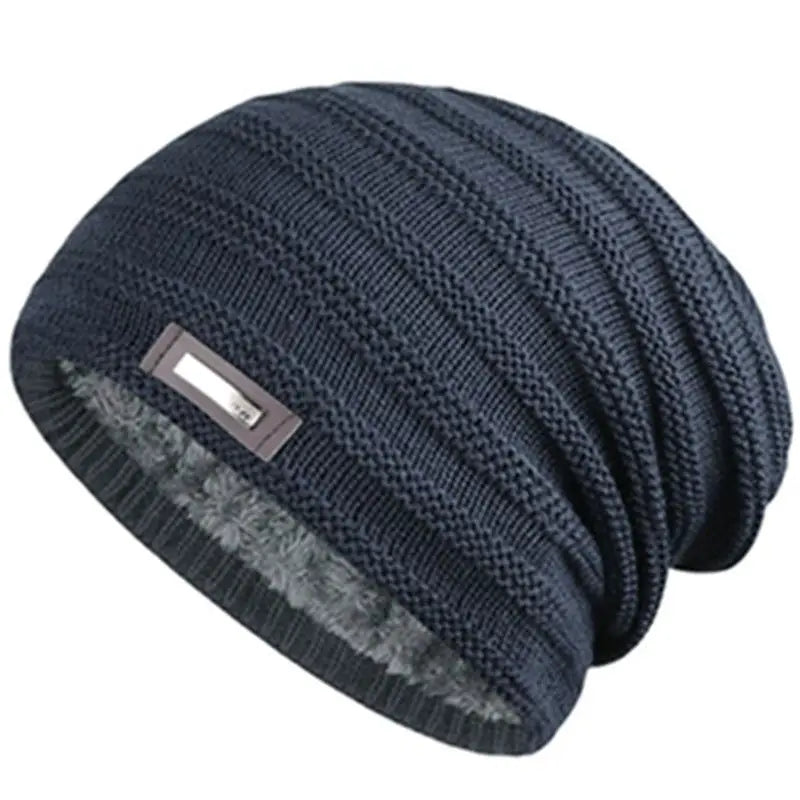 Navy Blue Slouchy Style Beanie Hat
