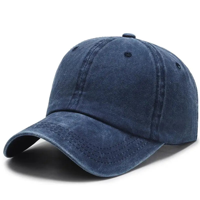 Navy Blue Washed Effect Baseball Cap