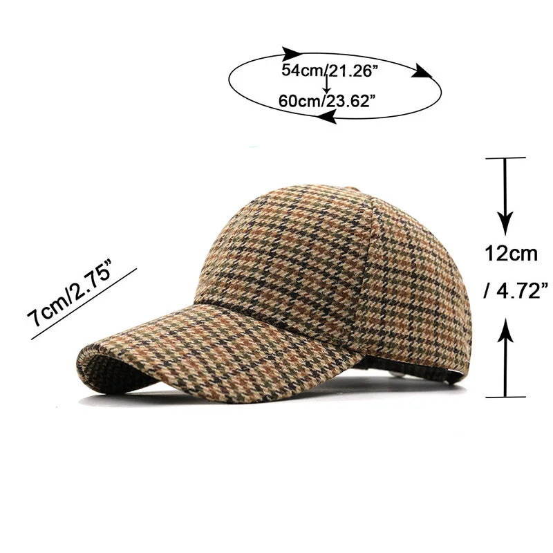 Brown & Black Houndstooth Baseball Cap