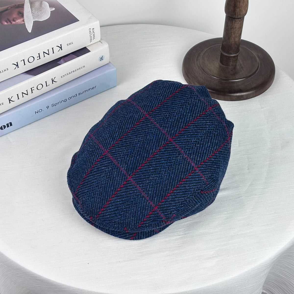 Classic Plaid Woven Flat Cap