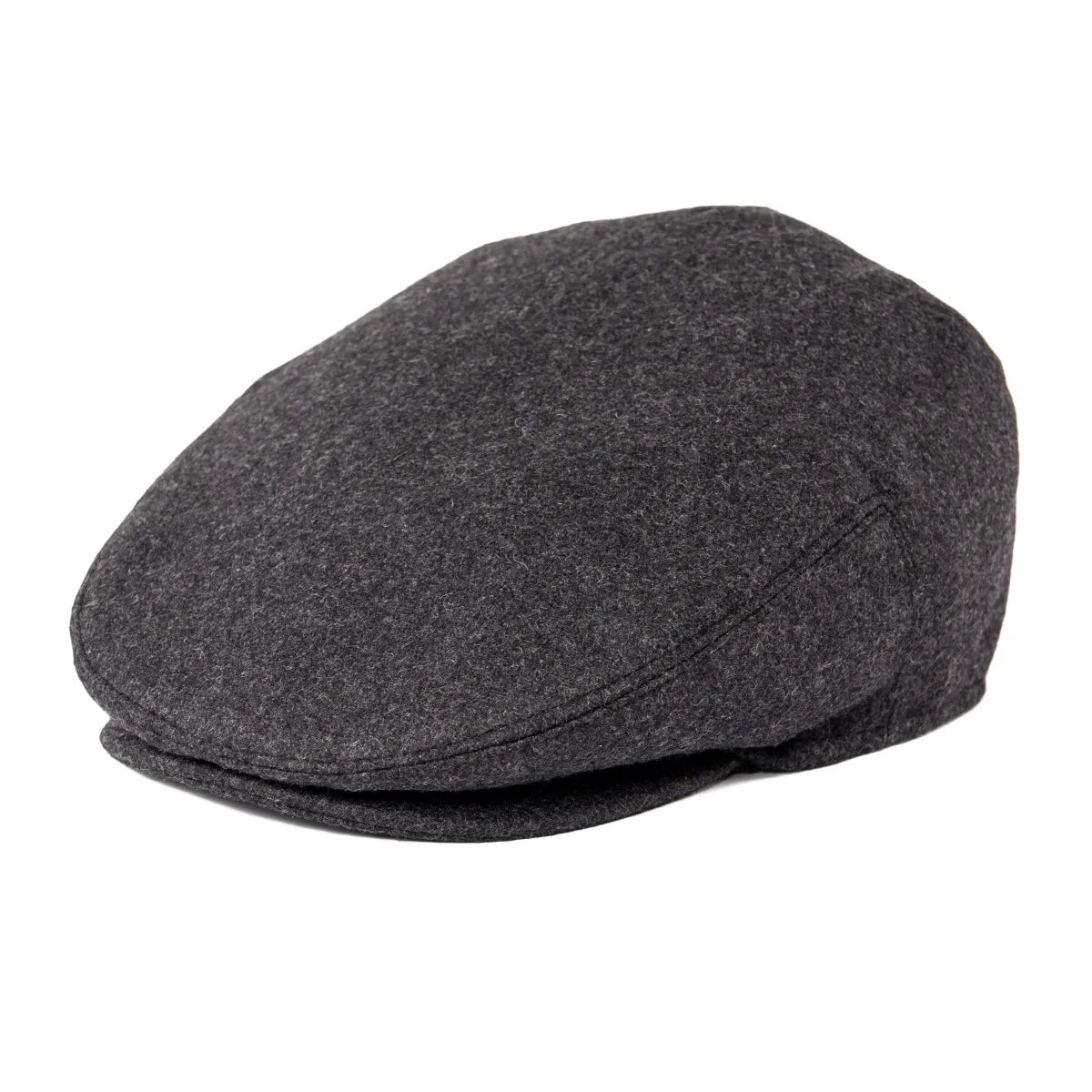 Herringbone Plaid Wool Flat Cap