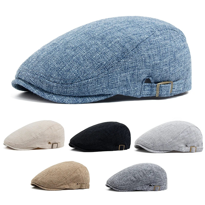 Lightweight Cotton-Linen Flat Cap