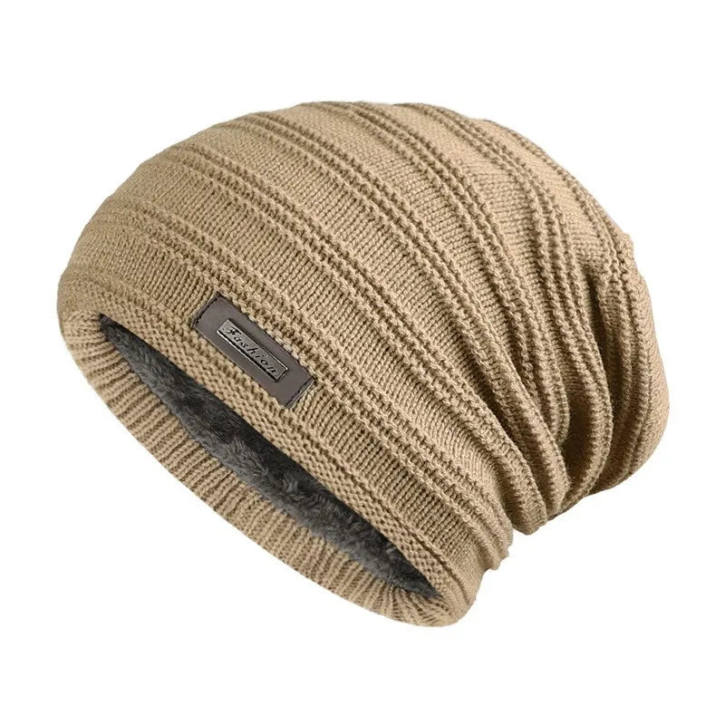 Beige Slouchy Style Beanie Hat