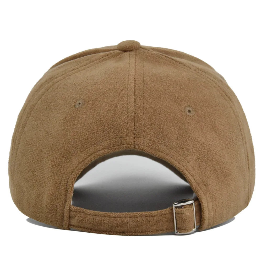 Grey Suede-Effect Baseball Cap