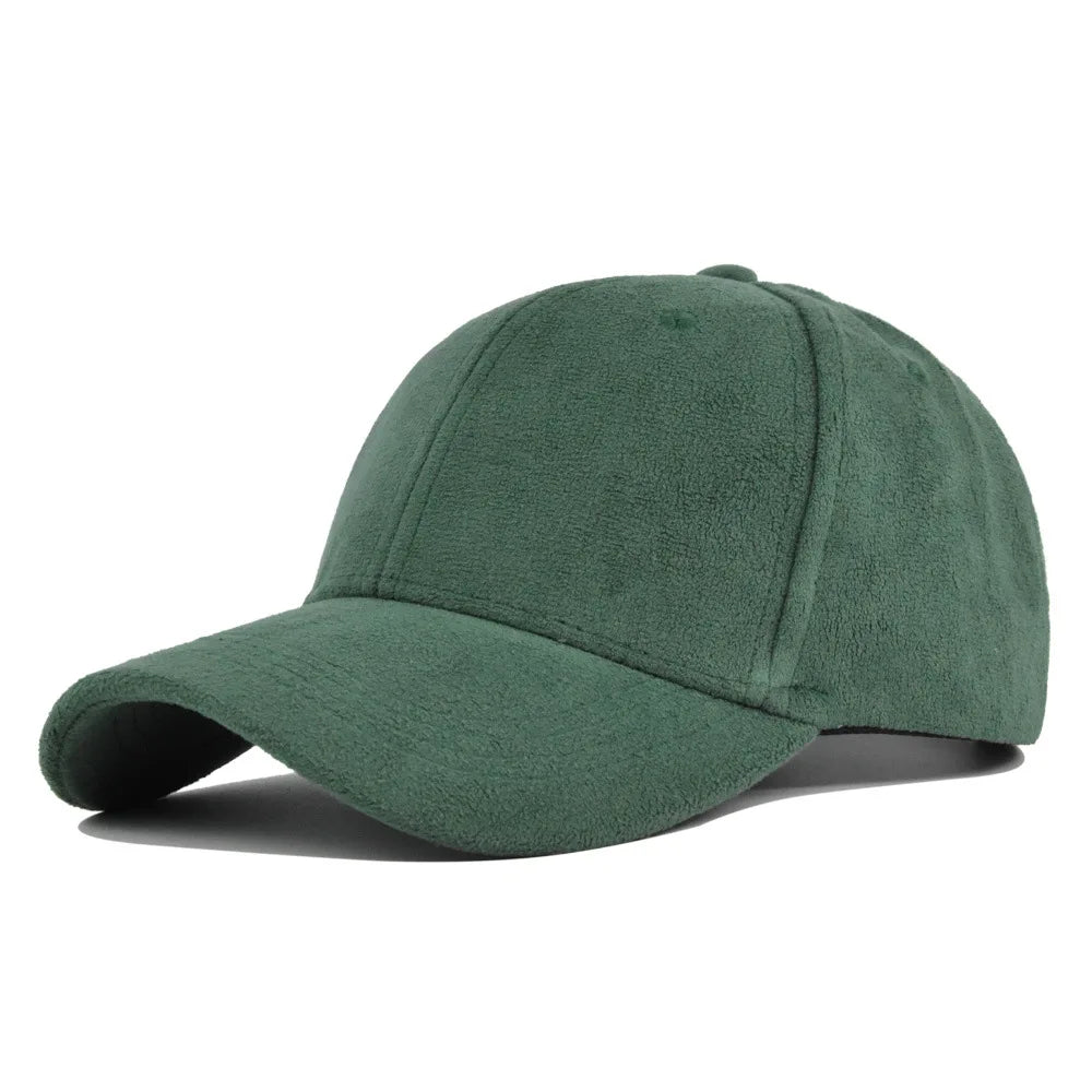 Autumn Green Suede-Effect Baseball Cap