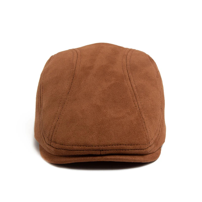 Camel Suede Style Flat Cap