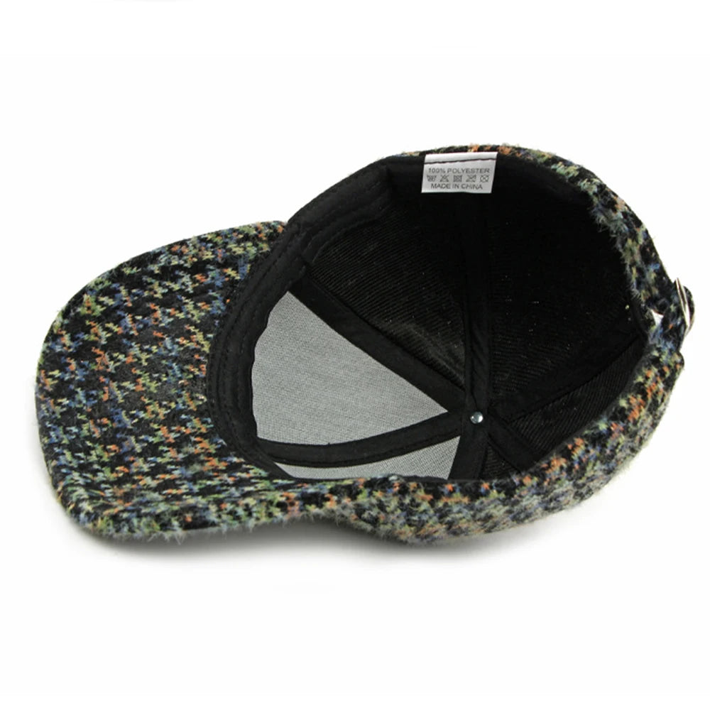 Green Multicolour Houndstooth Baseball Cap
