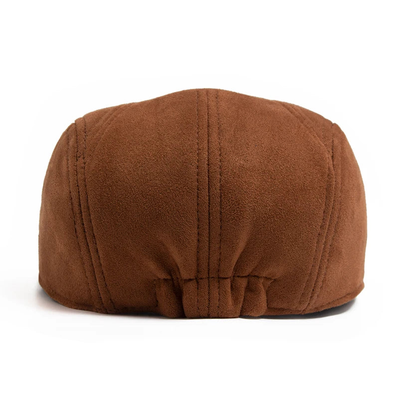 Camel Suede Style Flat Cap