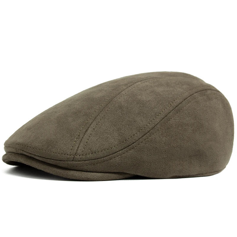 Camel Suede Style Flat Cap