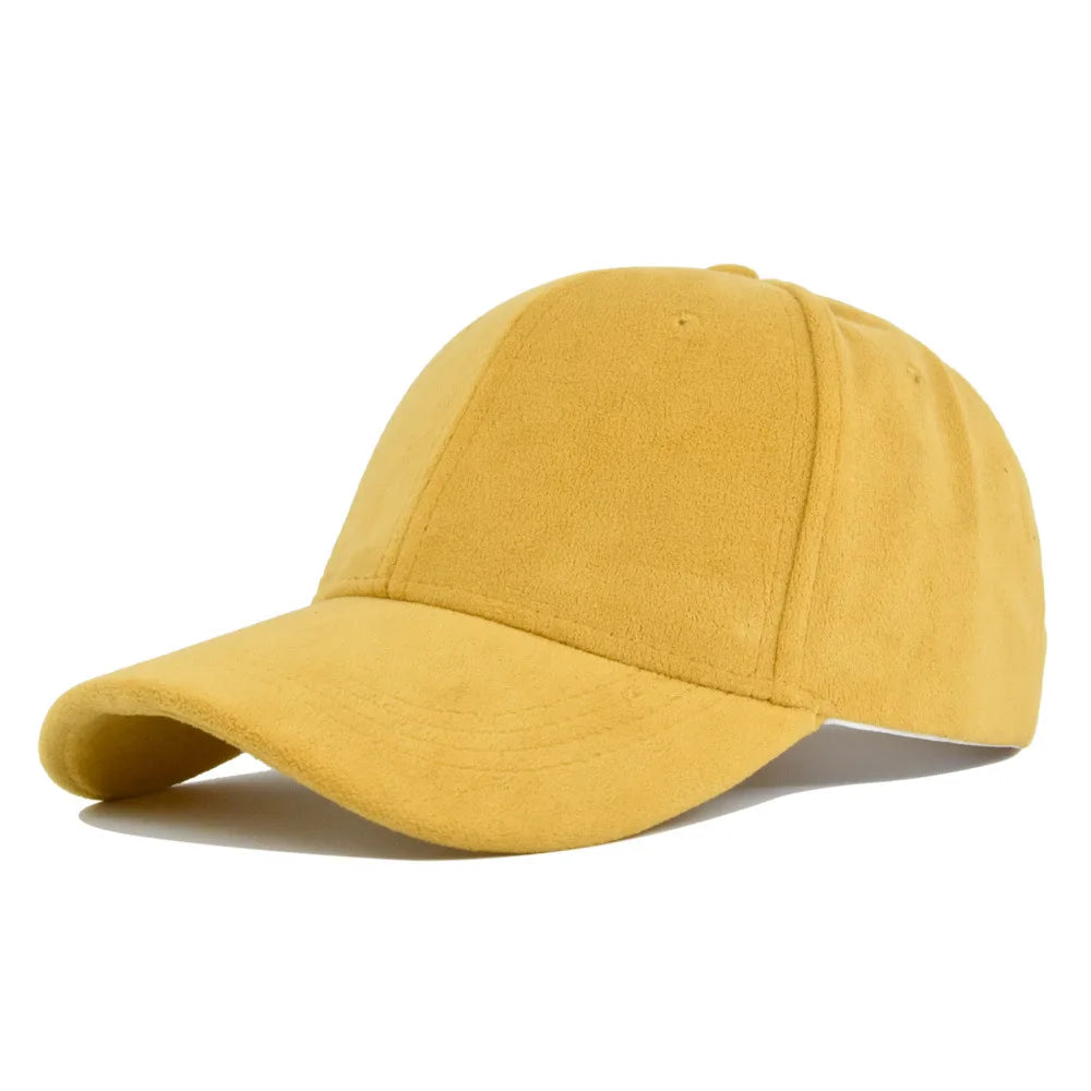 Grey Suede-Effect Baseball Cap