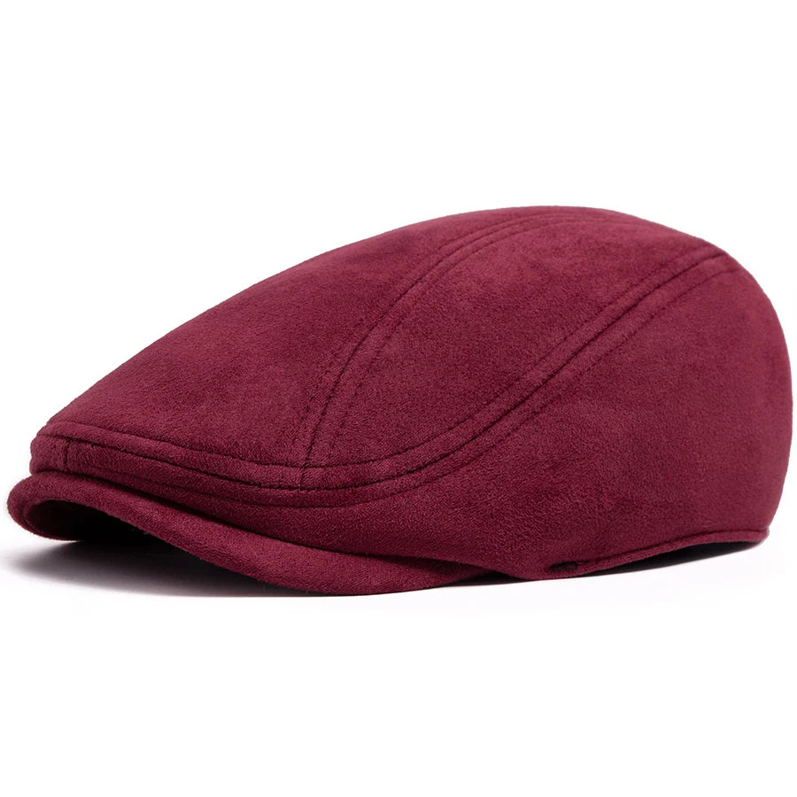 Berry Red Suede Style Beret