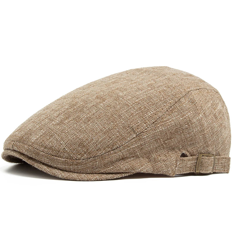 Lightweight Cotton-Linen Flat Cap