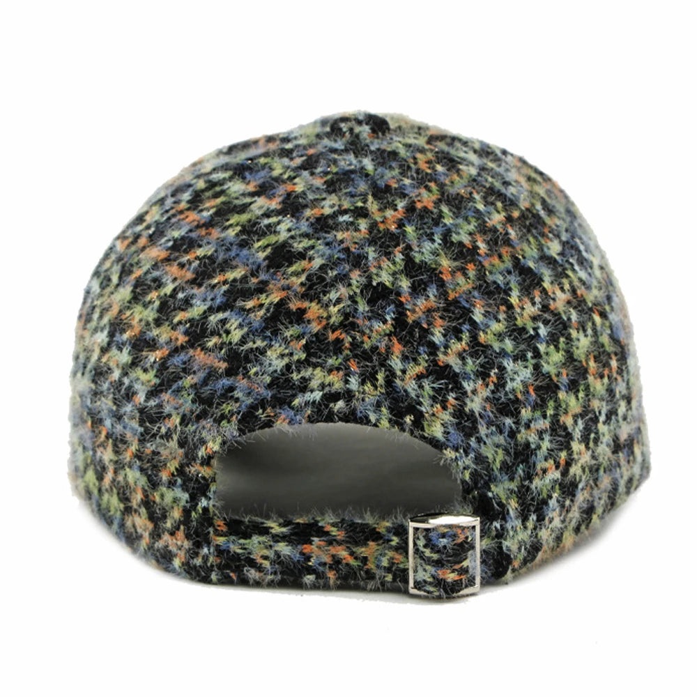 Brown Multicolour Houndstooth Baseball Cap