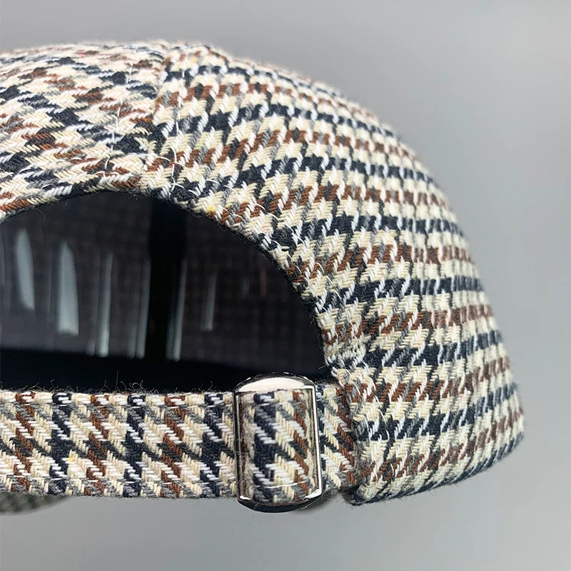 Cream, Green & Rust Houndstooth Baseball Cap Unisex