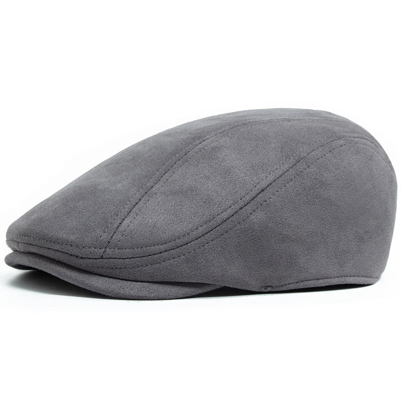 Camel Suede Style Flat Cap
