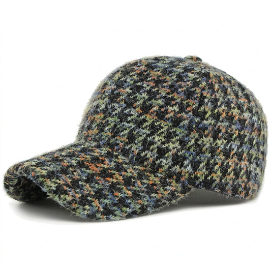 Green Multicolour Houndstooth Baseball Cap