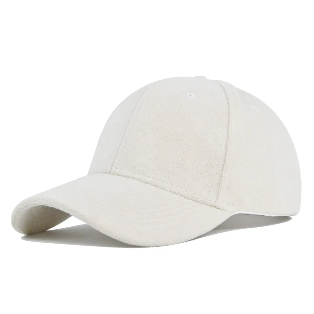 Grey Suede-Effect Baseball Cap