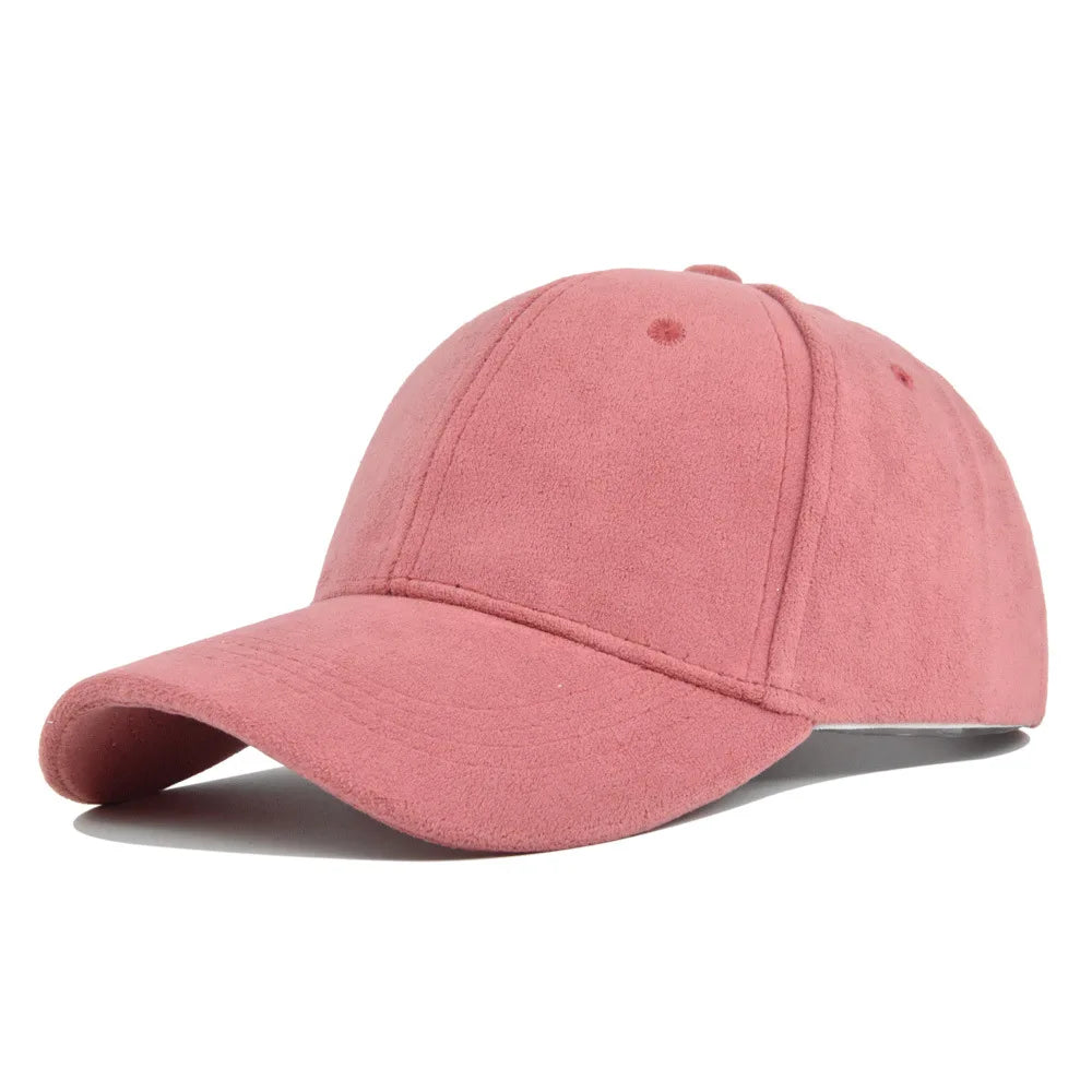 Grey Suede-Effect Baseball Cap
