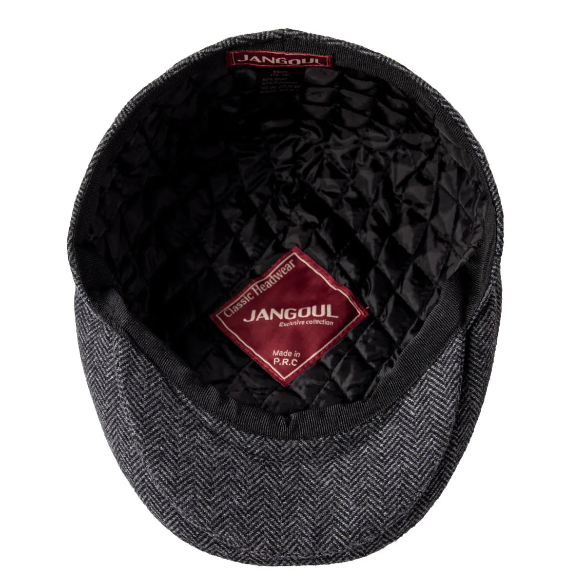 Herringbone Wool Blend Flat Cap