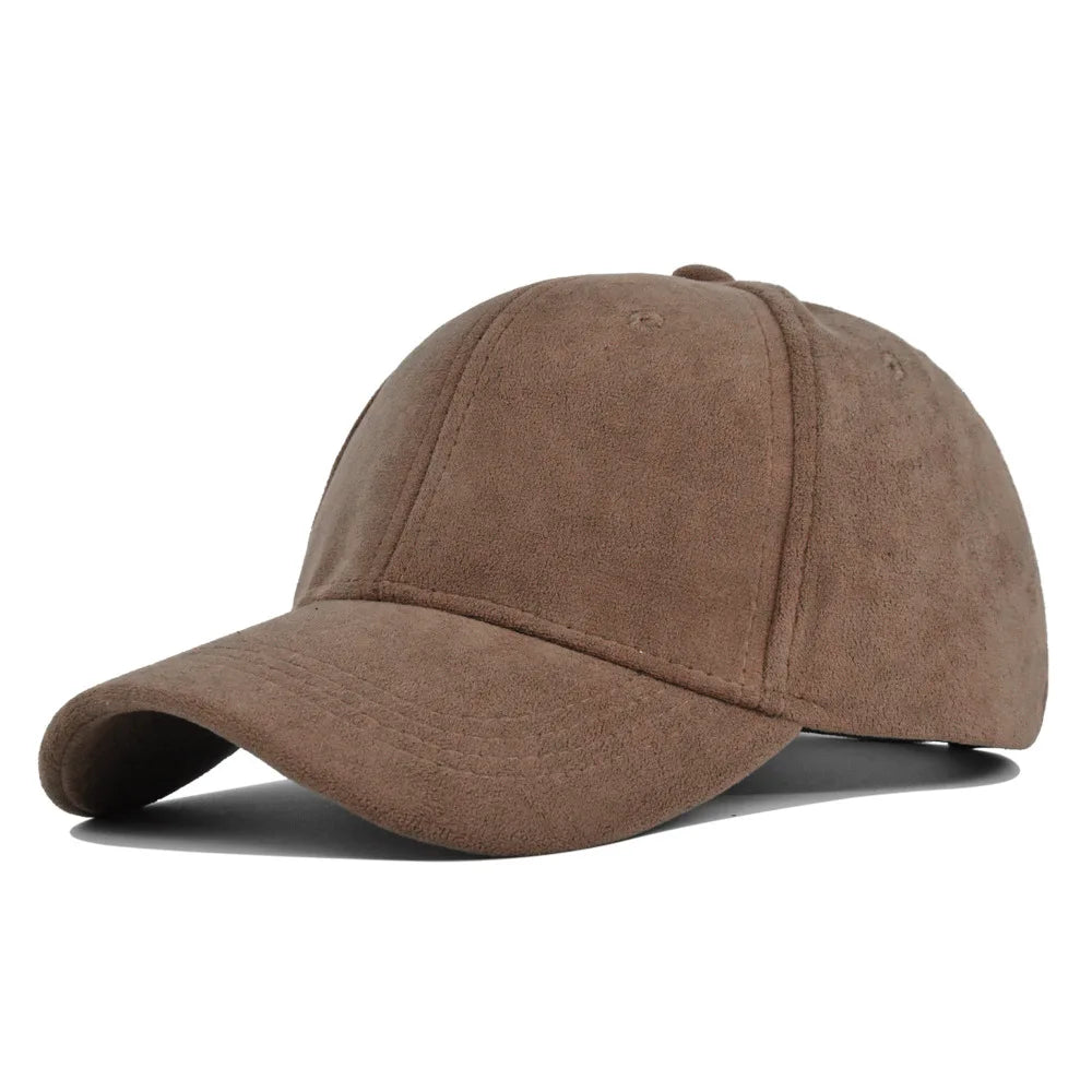 Grey Suede-Effect Baseball Cap
