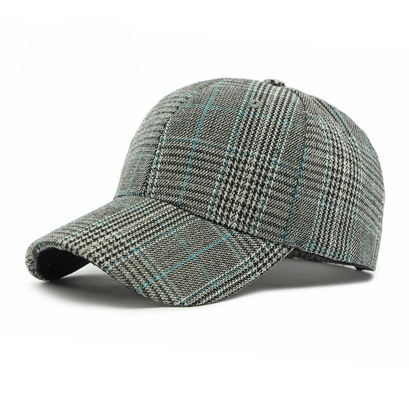 Brown Checkered Baseball Cap