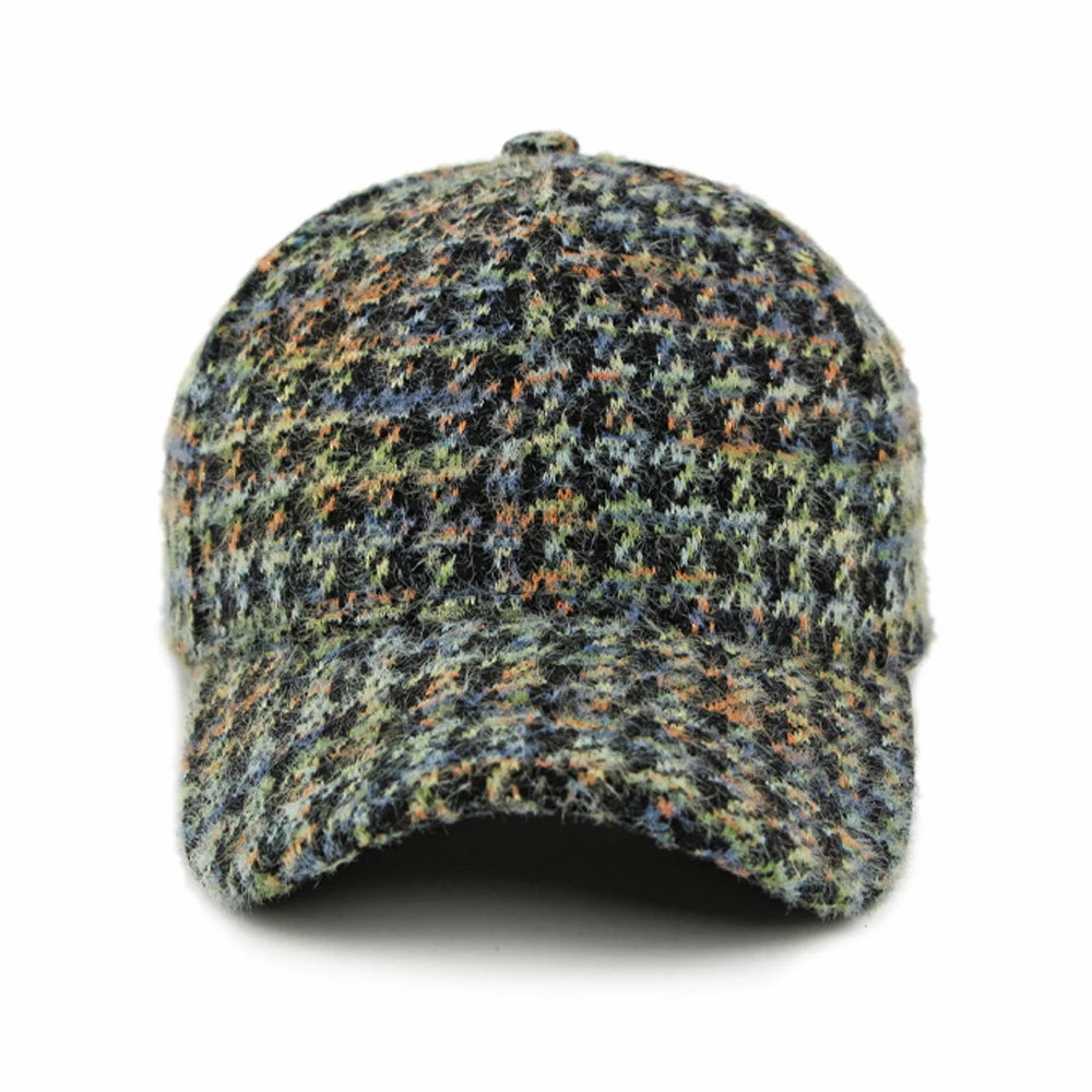 Green Multicolour Houndstooth Baseball Cap