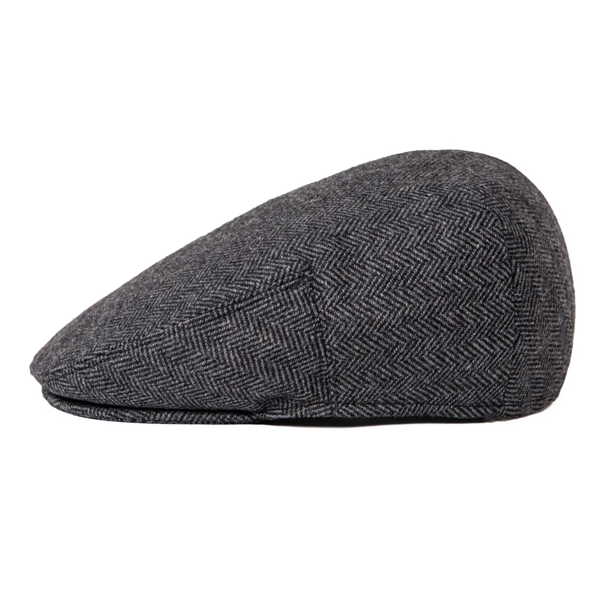 Herringbone Wool Blend Flat Cap
