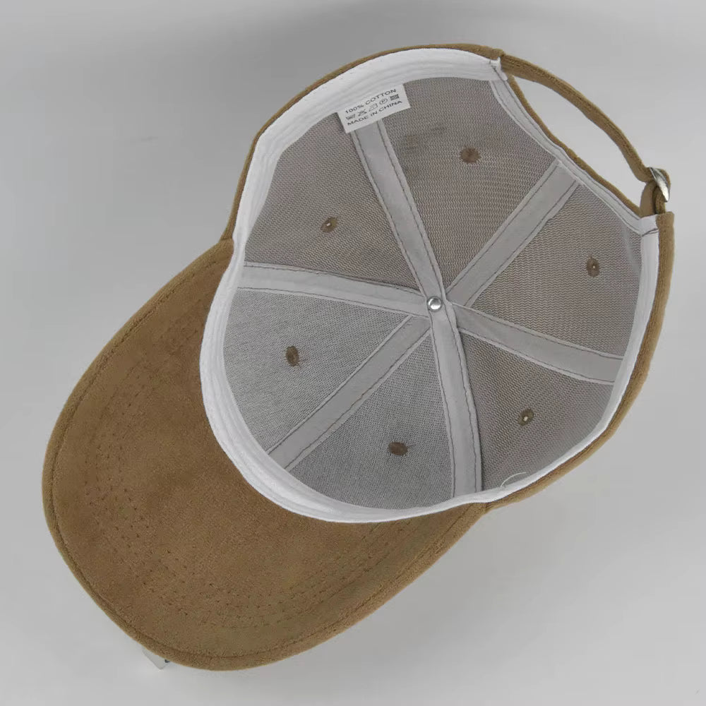 Yellow Suede-Effect Baseball Cap