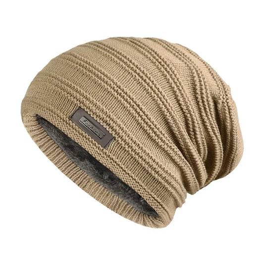 Beige Slouchy Style Beanie Hat
